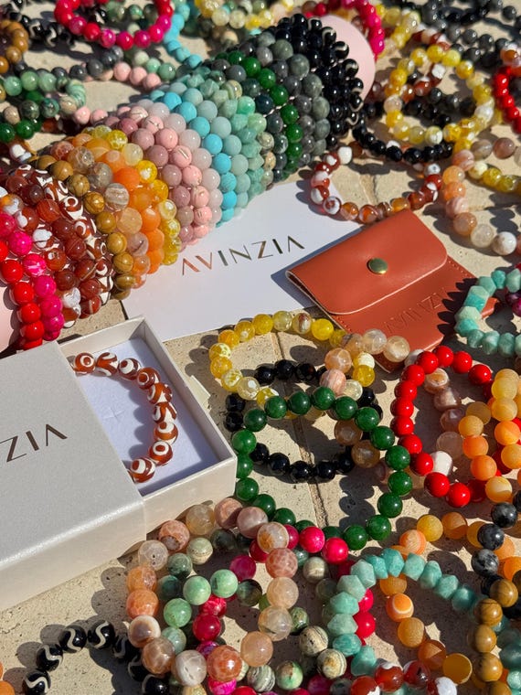 Charm Gemstone Bracelets | Colorful Stretch Stone Bracelets | Bracelet Stack | Gift for Her Bracelets Friendship Bracelet | Crystal Bracelet