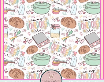 SEAMLESS Sourdough PNG•Seamless Sourdough Pattern•In My Sourdough Era Tumbler Wrap•Bread Making Gift•Homestead Mama•Baking Social Club