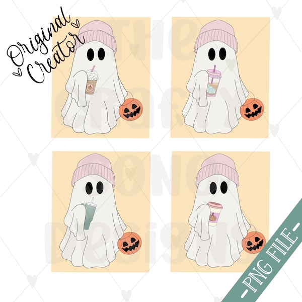 Cute Ghost Drinking Coffee Png•Ghost Holding Coffee•Ghost Holding Tumbler•Ghost Iced Coffee Png•Iced Coffee Halloween Png•Halloween Bundle