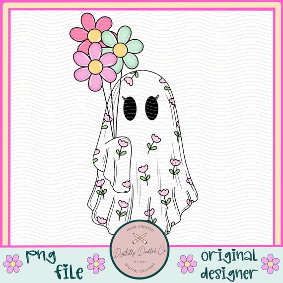 Easter Ghost Png•Floral Ghost Png•Spooky Easter Png•Ghost With Balloon•Pastel Easter Png•Girl Ghost Png•Popular Easter Png•Ghost With Flower