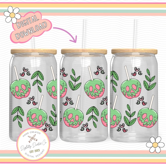 Poison Apple 16 oz Glass Can Wrap•Halloween Can Wrap Design•Boho Halloween PNG•Aesthetic Png•Spooky Girl Design•DTF Png Designs•Trendy Png