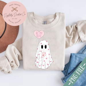 Be My Boo Png•Valentines Ghost Png•Ghost With Balloon•Pastel Valentines Day•Valentines Day Sublimation•Girl Ghost Png•Popular Valentines Png