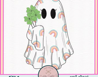 St. Patrick’s Day Ghost Png•St Patricks Day Png•Rainbow Ghost Png•Ghost With Shamrock•St Pattys Png• St Pattys Ghost•Cute Ghost Png•Shamrock