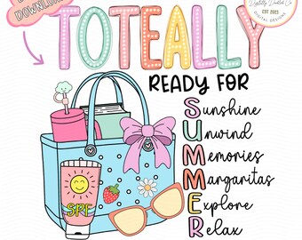 Png borsa tote•Design maglietta estiva•Totalmente pronto per l'estate•Doodle estivo•Borsa da spiaggia•Png estivo retrò•Png DTF spiaggia•Ciao estate•Estate alla moda