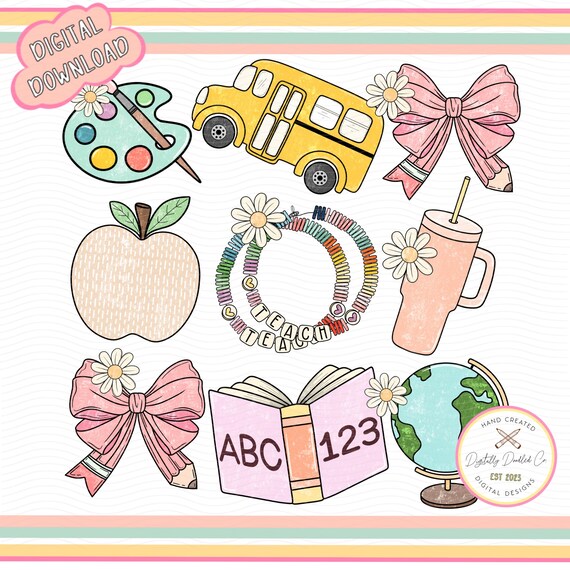 Pencil Bow Png•Coquette Teacher PNG•Boho Teacher PNG•First Day Of School•Back To School•Teacher Uv Dtf Png•Teacher Tote Bag•Bookish Teacher