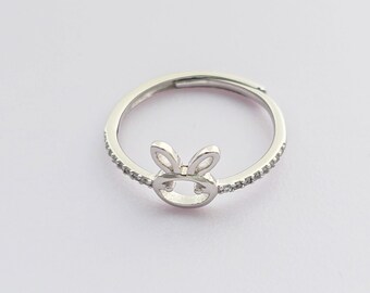 Bunny Ring Women's Adjustable Sterling Silver (S925) Handmade Jewelry