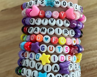 Olivia Rodrigo Friendship Bracelets Pack, Mystery or Personalized/Custom Bracelets; Olivia Rodrigo The Unraveled Tour
