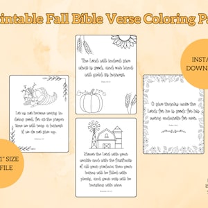 Printable Fall Bible Verse Coloring Pages Set