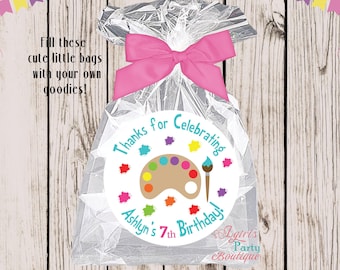 ART PARTY Favor Taschen, PERSONALISIERTE Kunst Party Thema Geburtstag, Party Taschen, Benutzerdefinierte Art Party Geburtstag Goodie Leckerei Taschen, Geburtstag Party Favors