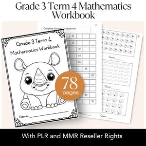 Quaderno di esercizi di matematica per la terza elementare, quarto trimestre (allineato al programma CAPS / modificabile / Sudafrica / diritti di rivendita)