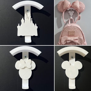 Disney inspired Loungefly Bag and Ear Wall Display Holder. Wall hook, Mickey Mouse, Minnie Mouse