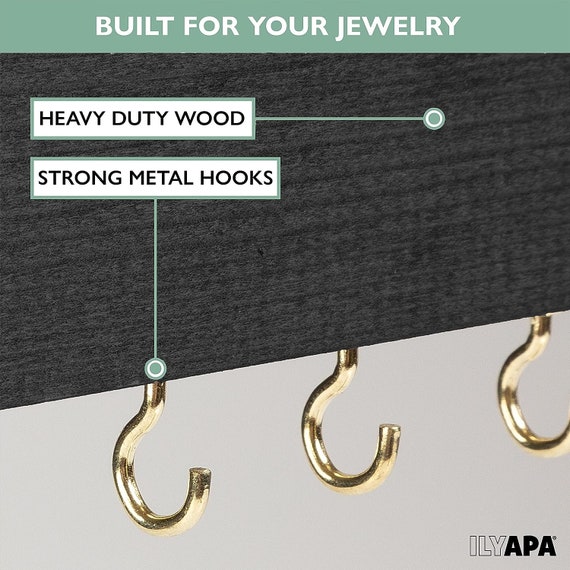 Necklace Holder Earring and Bracelet Hanger Rack, Necklace Hooks Jewelry  Shelf, Necklace Organizer, Wall Jewelry Holder 
