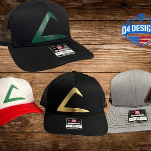 Ash Ketchum Inspired Trucker Hat: Laser Engraved Leather Patch, Richardson 112