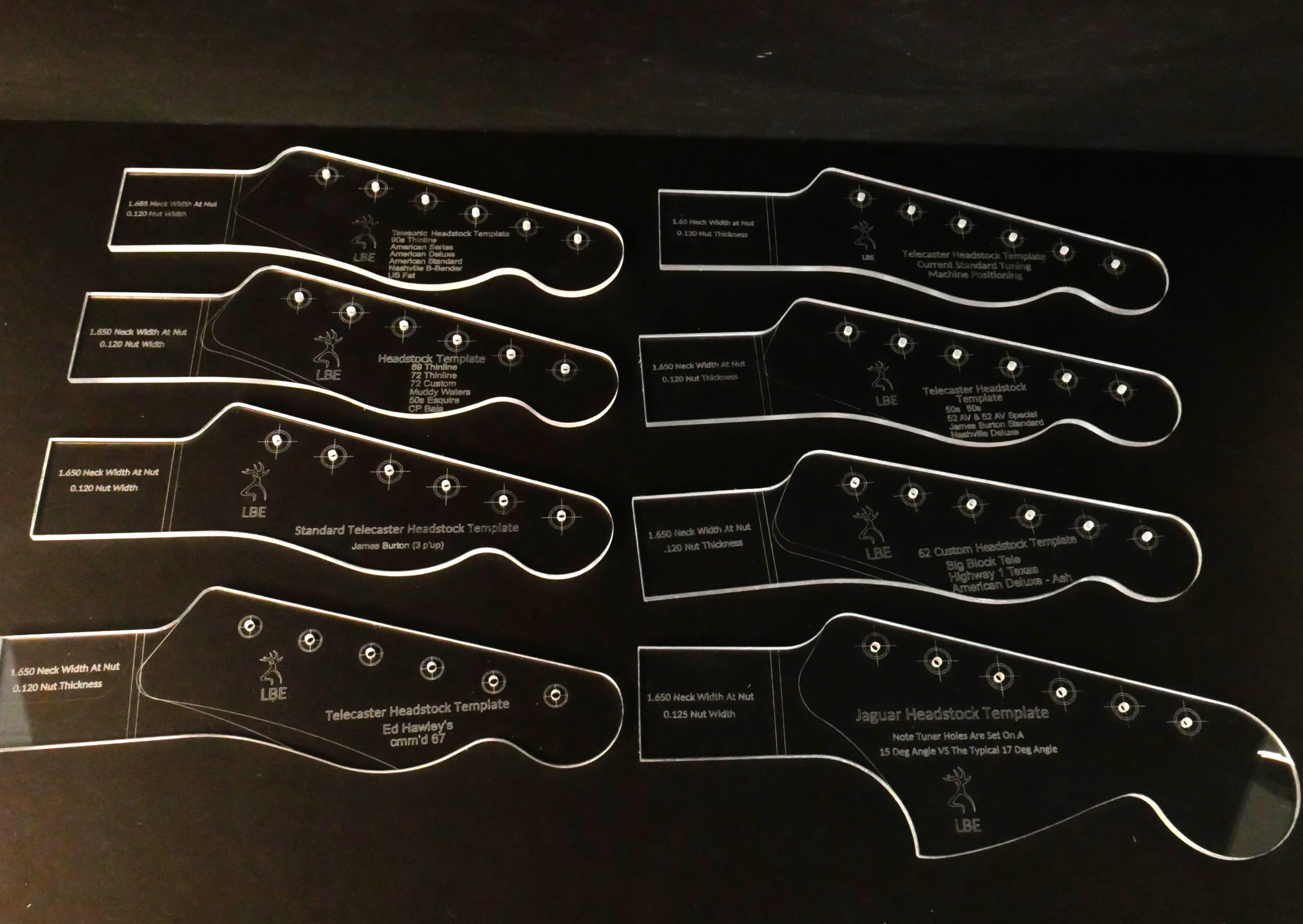 Fender, PRS, Peavey, LP Guitar Headstock Templates Telecaster, Pbass
