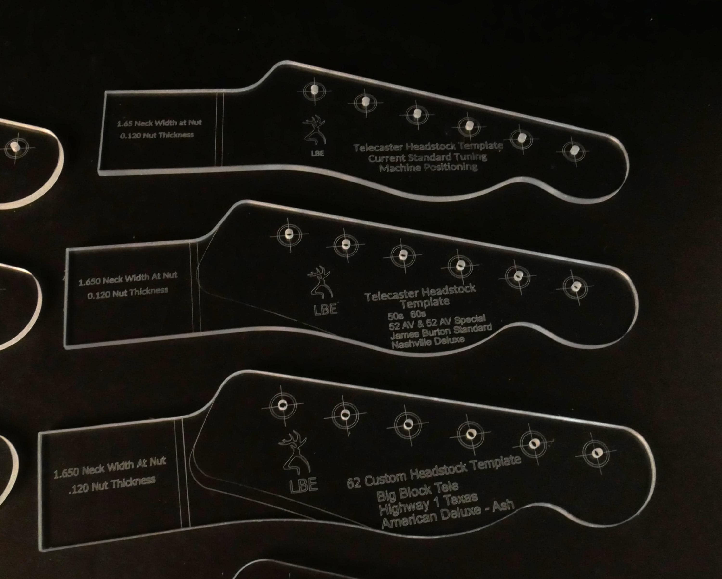 Fender, PRS, Peavey, LP Guitar Headstock Templates Telecaster, Pbass