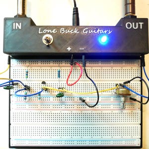 Pedal Building Breadboard With True Bypass Solderless LED & 1/4 Jacks for Prototype DIY Guitar Builders 2 Sizes with optional Amp Components