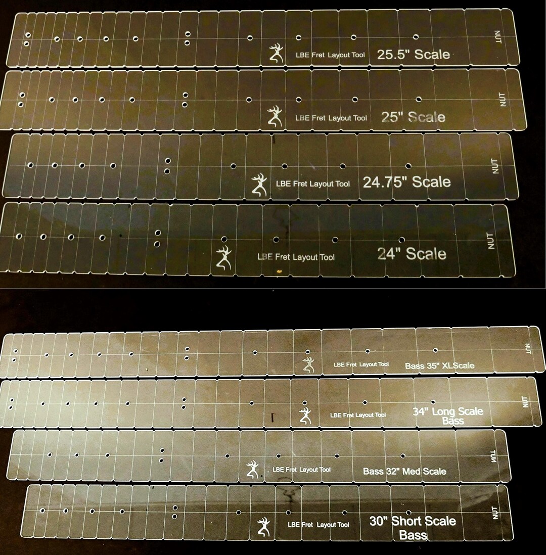 Acrylic Guitar and Bass Fret Layout Ruler With Notched Edges - Etsy