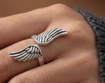 Angel Ring | Wing Ring | Angel Wing Ring | Antique Silver Ring | Guardian Angel Ring | Angel Jewelry | Bohemian Ring | Gifts For Her |