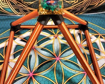 Copper Coil Pyramid Densified Sacred Geometry Decor – Meditation / Intention Altar – 30cm (≈ 11.8")