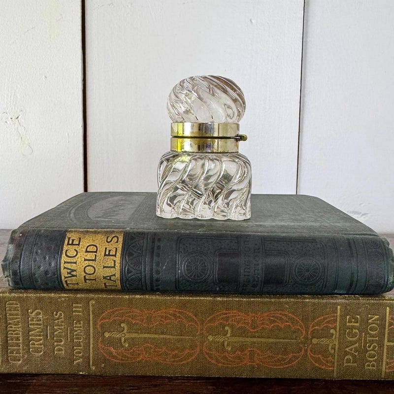 Old Glass Inkwell - Etsy