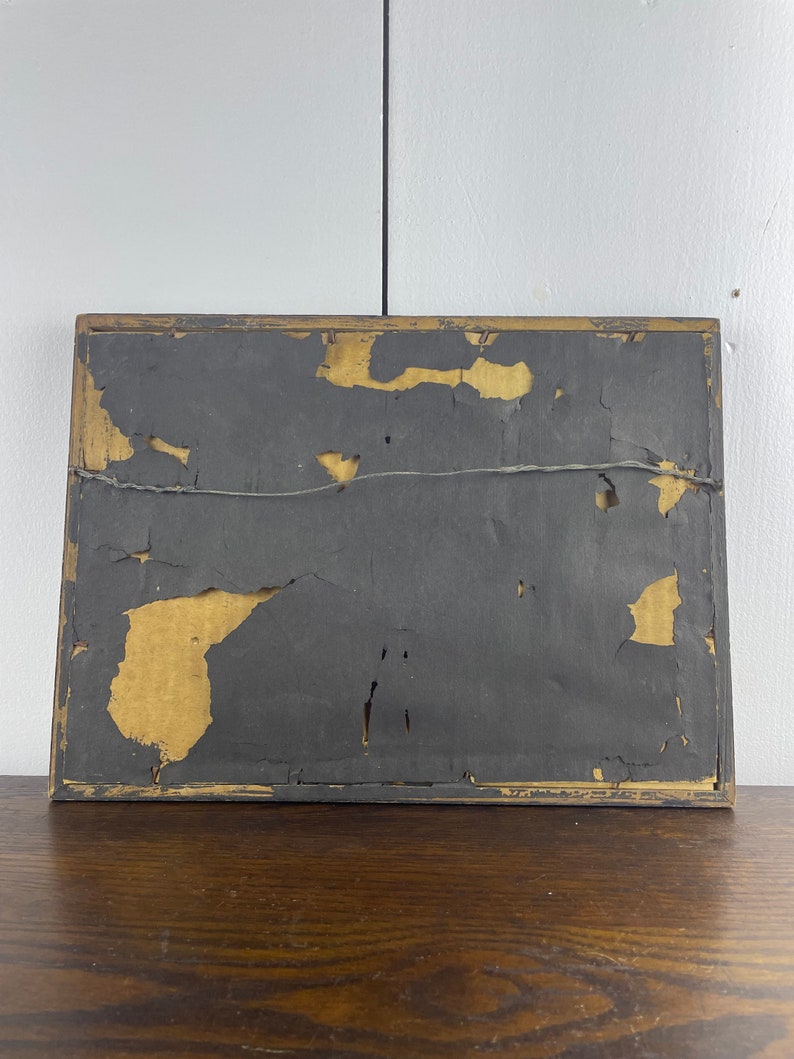 Antique Framed Art Print / Framed Vintage Lithograph of Old Bruton