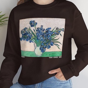 Vincent van Gogh Crewneck Sweatshirt, Irises, Art Print Sweater