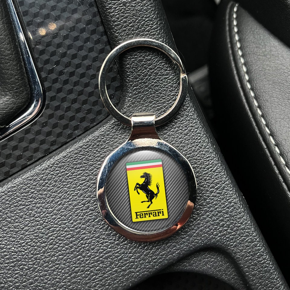 KEY-RING SCHLÜSSEL-ANHÄNGER FERRARI AUTO LOGO DREHBAR