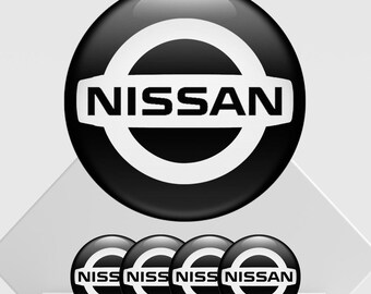 4XAll sizes 3D Nissan print logo Domed Stickers for wheel center hub caps Emblem Decal Rims Cover Hub self-adhesive Silicone Badge