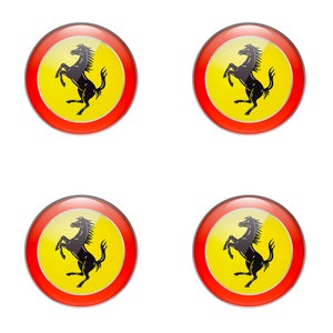 Ferrari Stickers for Wheel Center Caps Red Logo, Wheel Emblems, Stickers