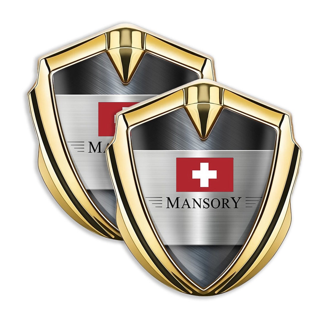 Luxury Club Mansory Selfadhesive Metal Shield Sticker, Decal for Car