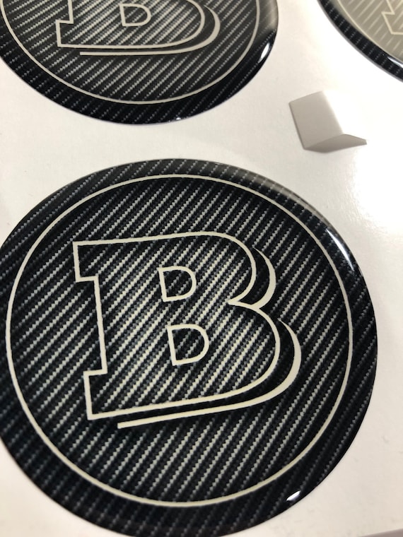 4xall Sizes 3D Brabus Print Logo Domed Stickers for Wheel Center