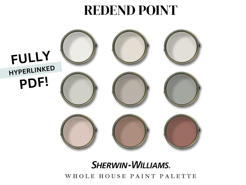 Sherwin Williams Whole House Paint Palette REDEND POINT Paint
