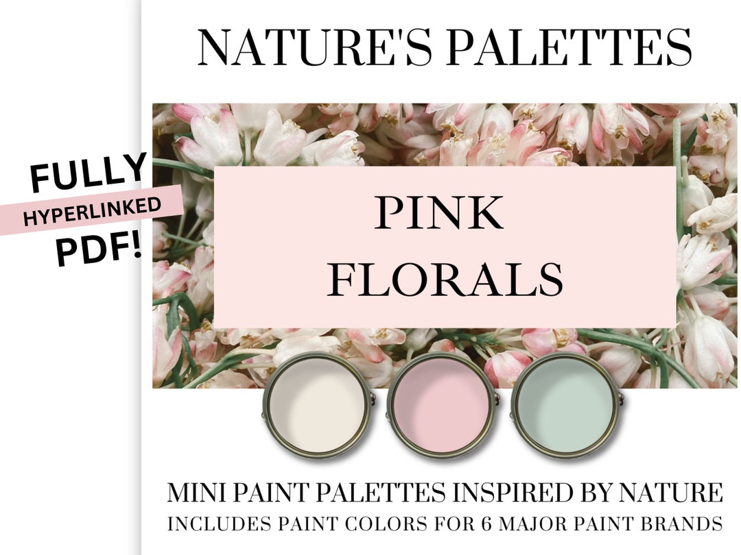 Pink Floral Paint Palette Inspired by Nature Natural Paint Palette Pink