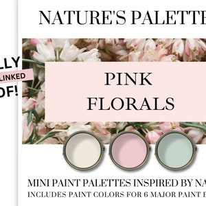 Pink Floral Paint Palette: Nature Inspired Colors (Instant Download)