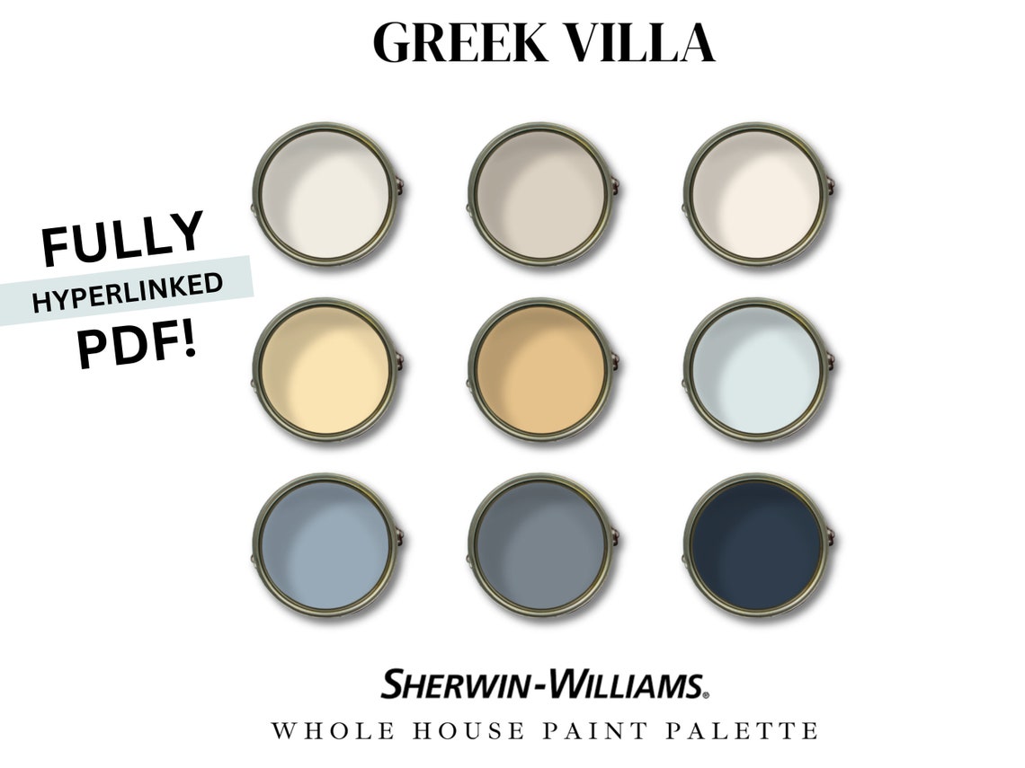 Sherwin Williams Whole House Paint Palette Greek Villa Paint