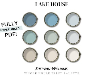 Lake House Sherwin Williams Paint Palette: Whole House Color Scheme (PDF)