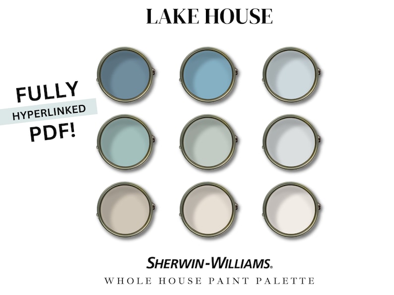 Sherwin Williams Whole House Paint Palette LAKE HOUSE Paint Color Set