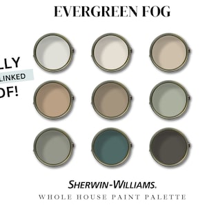 Sherwin Williams Whole House Paint Palette: Evergreen Fog (PDF)