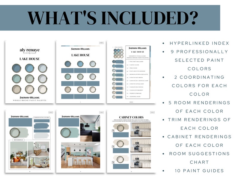 Sherwin Williams Whole House Paint Palette LAKE HOUSE Paint Color Set