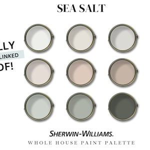 Sherwin Williams Whole House Paint Palette - SEA SALT Paint - Bestselling Paint Colors - Color Palette