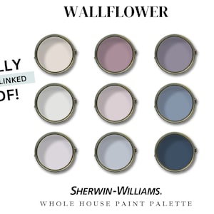 Sherwin Williams Whole House Paint Palette - WALLFLOWER Paint Color Set - Bestselling Paint Colors - Color Palette