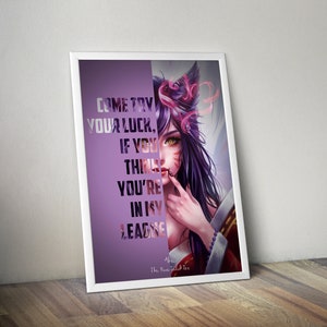 Ahri League of Legends  League of Legends Poster LoL Poster the Nine-Tailed Fox Gamer Room Decor Gift For LoL Gamer Gift For Boyfriend