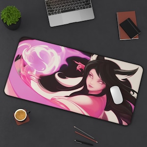 Ahri League of Legends Mouse Pad League of Legends  League of Legends Desk Mat Gamer Room Decor Gift For LoL Gamer Gaming Mouse Pad