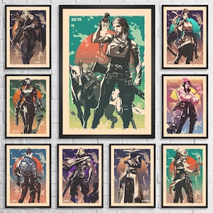 Valorant Poster All Agents Valorant Art Print Game Room Decor Valorant Gaming Wall Art Geek Gamer Gift Valorant Artwork Twitch Games Fanart
