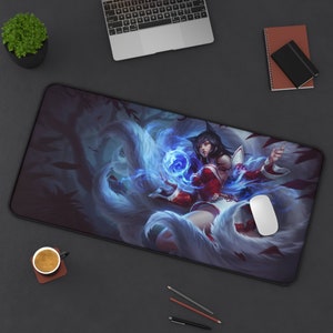 Ahri League of Legends Mouse Pad League of Legends  League of Legends Desk Mat Gamer Room Decor Gift For LoL Gamer Gaming Mouse Pad