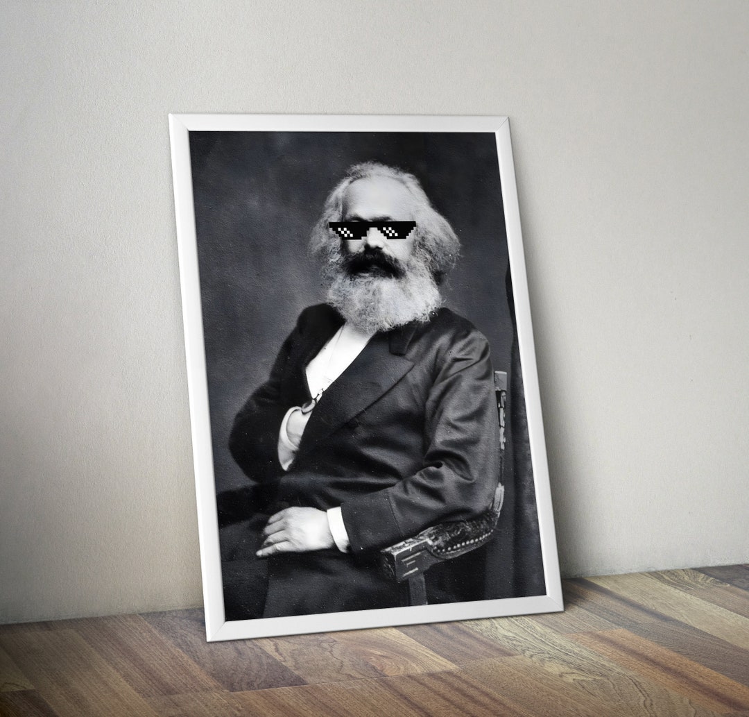 Funny Karl Marx Sunglasses Poster Funny Memes Funny Present Etsy