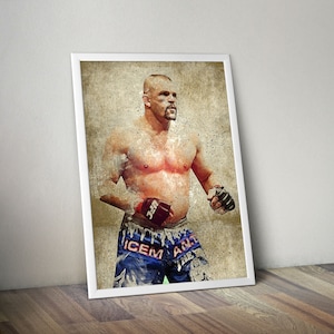 Chuck Liddell Poster Boxing Poster MMA Poster  Fight Fan Cave Man Sports Room Wall Art Cave Gift