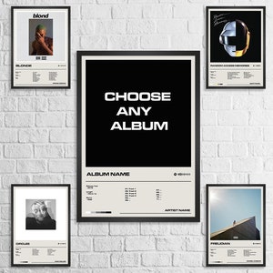 Benutzerdefiniertes Albumposter Albumcover Poster Anfrage Ihrer eigenen Albumwahl Albumposter Wandkunst für Musikliebhaber anpassbare Wohnkultur