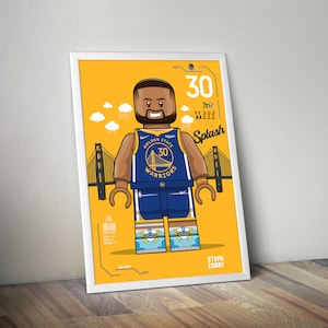 Póster de Stephen Curry para aficionados al deporte, póster de baloncesto, póster de la NBA, arte de pared para aficionados al baloncesto, decoración deportiva moderna.