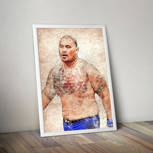 Mark Hunt Poster Boxing Poster MMA Poster  Fight Fan Cave Man Sports Room Wall Art Cave Gift
